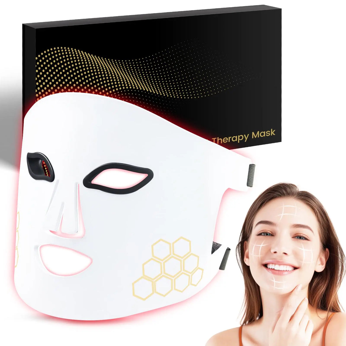 Masque LED Luminothérapie — Rouge, Bleu & Infrarouge
