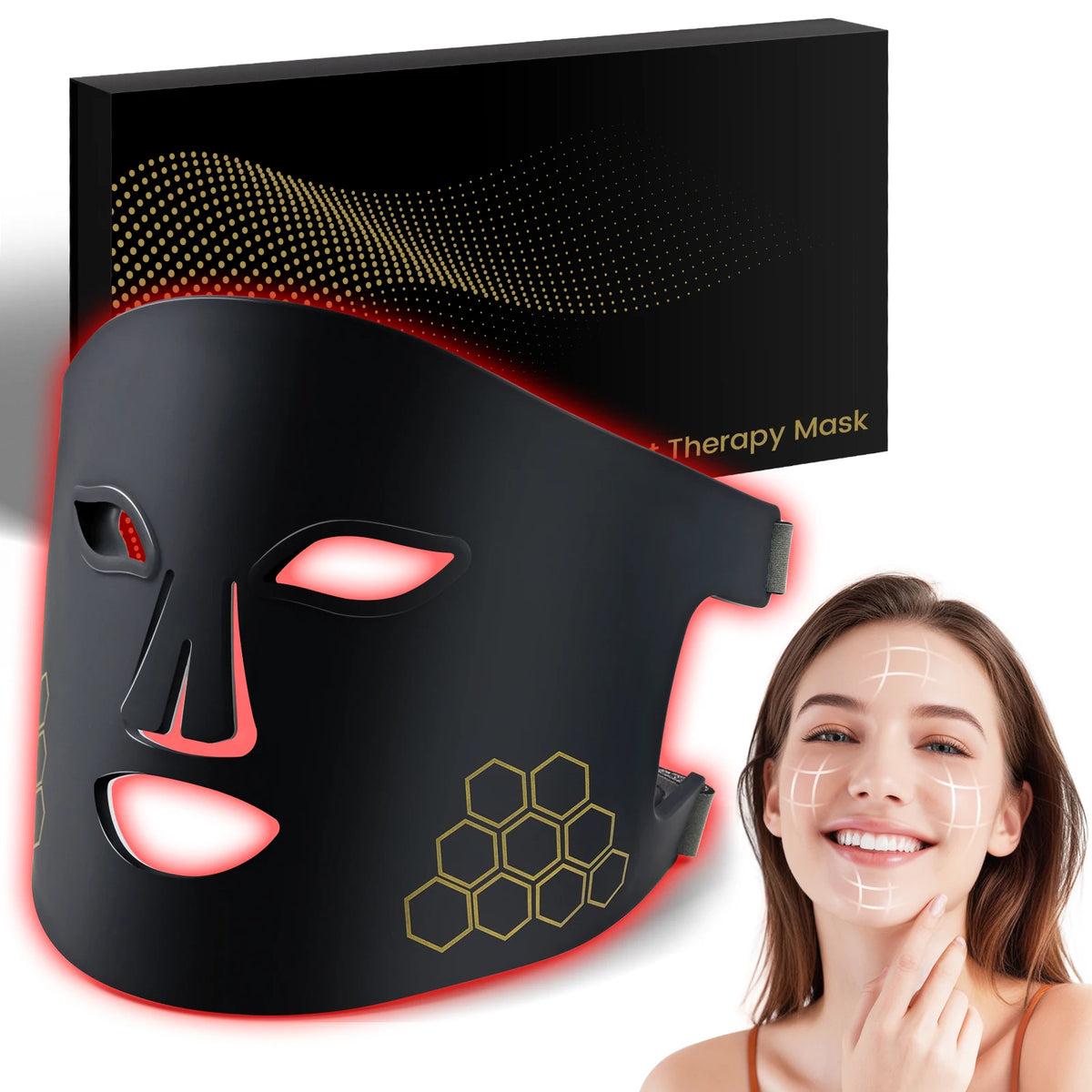 Masque LED Luminothérapie — Rouge, Bleu & Infrarouge