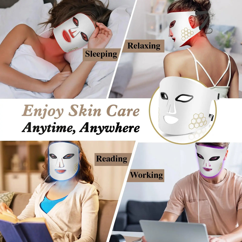 Masque LED Luminothérapie — Rouge, Bleu & Infrarouge