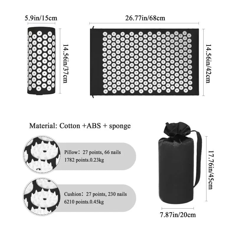 Tapis d'Acupression + Coussin — Set Relaxation & Anti-Stress