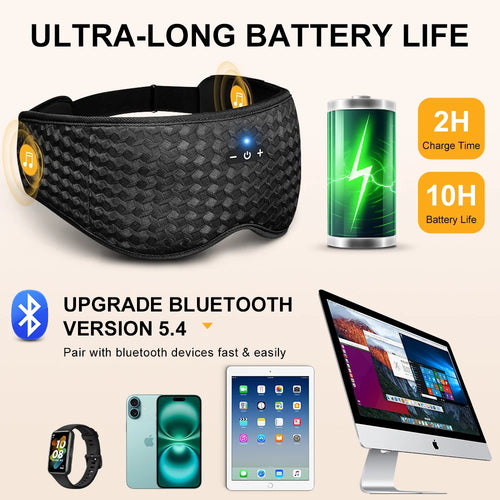 3D Bluetooth Sleeping Mask Headphones Eye Mask Wireless Music Sleep Mask Noise Reduction Blackout Sleeping Mask Eyes Slaapmasker